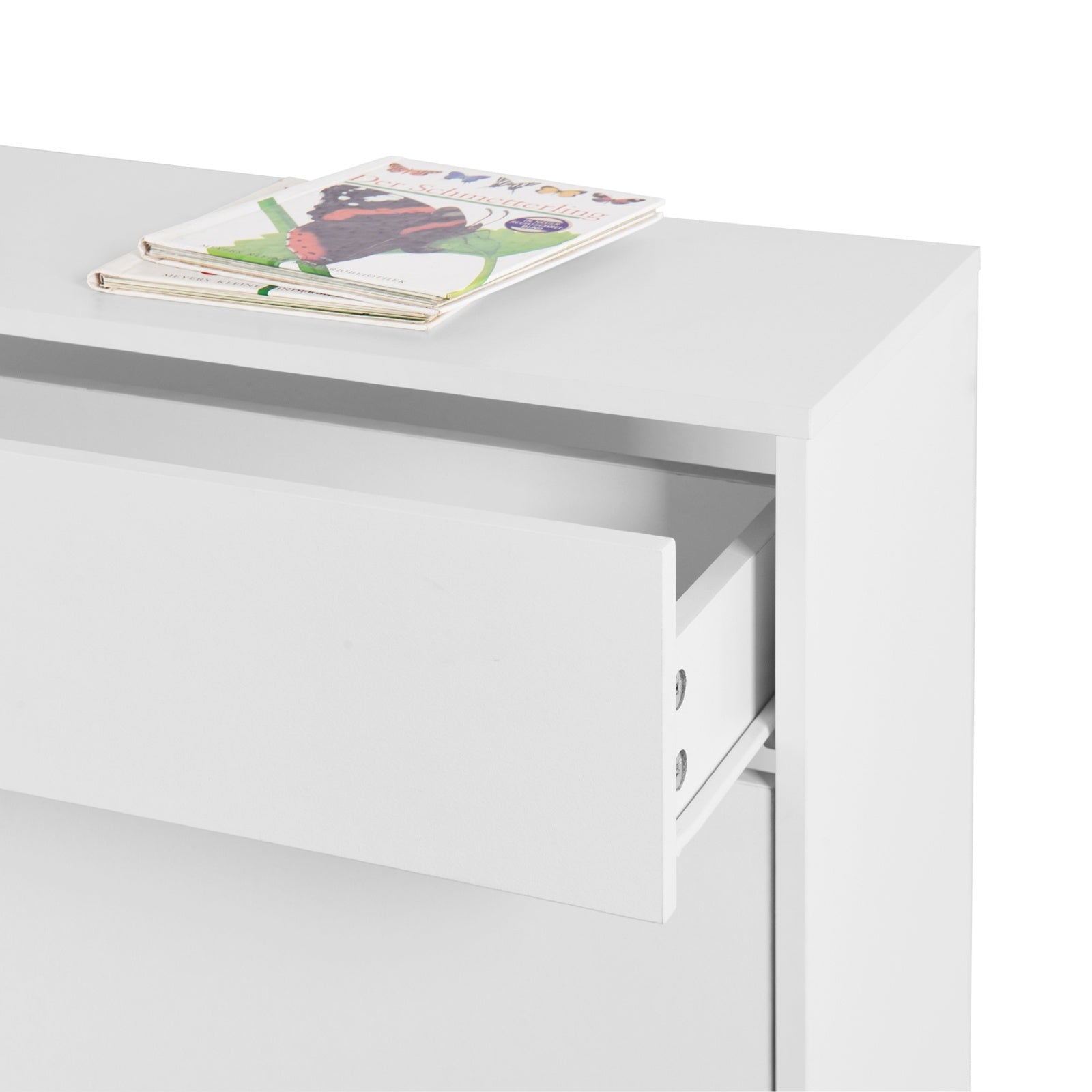 Modern Shoe Cabinet With Drawers & Metal Legs Inkedjoy