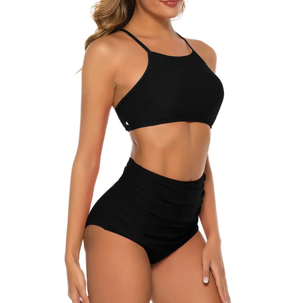 Suspender Two Piece Bikini Swimsuit Inkedjoy