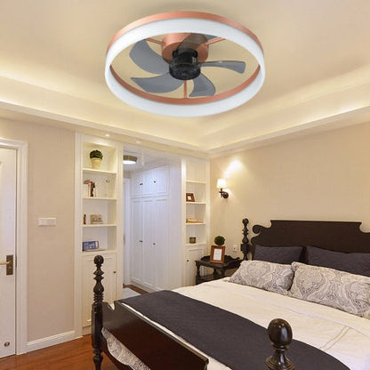 Ceiling Fan With Light Dimmable LED Recessed Mount Slim Modern Ceiling Fan Inkedjoy