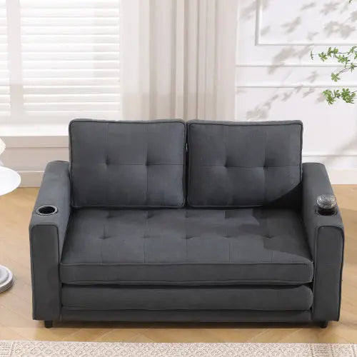 3-in-1 Upholstered Futon Sofa Convertible Sofa Bed My Store
