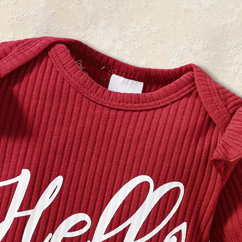 Newborn Baby Girl 'Hello I'm New Here' Romper Set Includes Floral Pants, Hat, Headband, & Coming Home Outfit My Store