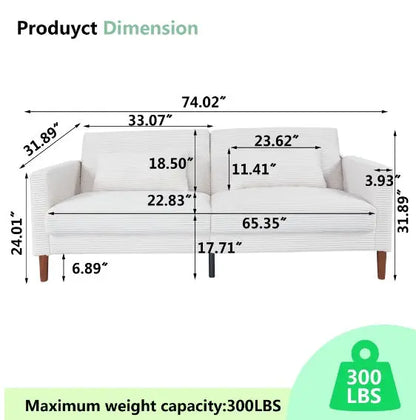 Linen Sofa Seats In Beige My Store