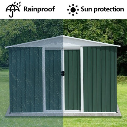 8x6 Feet Apex Roof Dark Grey With Aluminum Alloy Frame And Sliding Door Inkedjoy