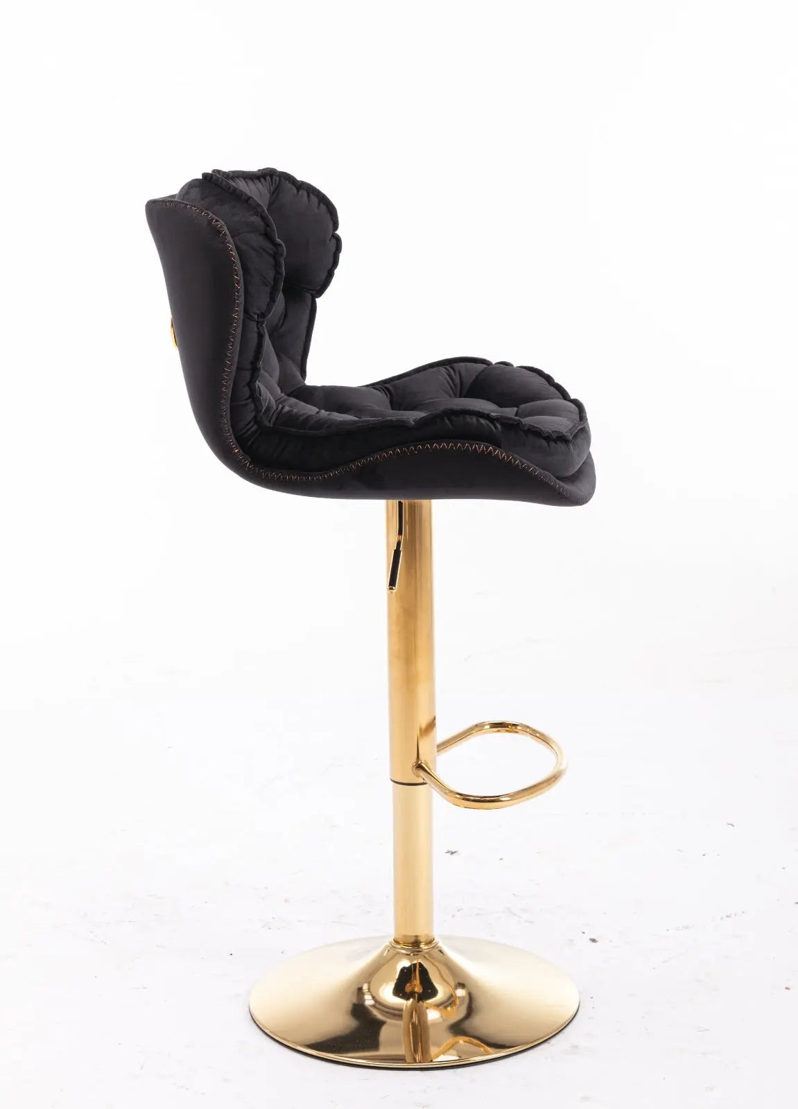 Set Of 2 Bar Stools Chrome Base, Swivel, Adjustable Height, Velvet My Store