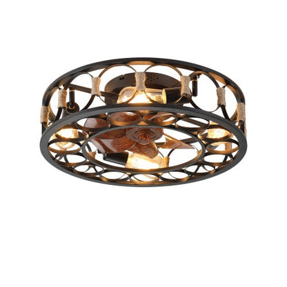 Cage Ceiling Fan With Light Remote Control Inkedjoy