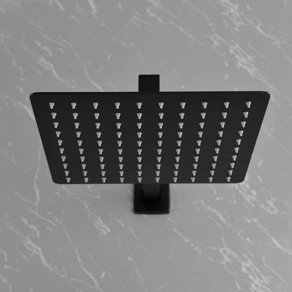 Brass Matte Black Shower Faucet With 10 Inch Shower Head And Handheld Spray Inkedjoy
