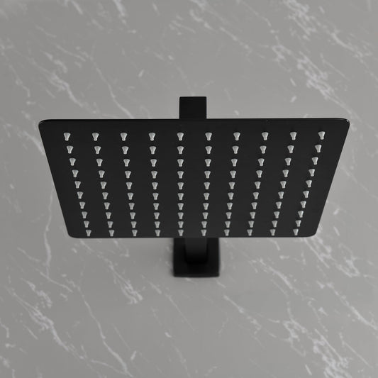 Brass Matte Black Shower Faucet With 10 Inch Shower Head And Handheld Spray Inkedjoy