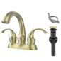 Bathroom Faucet 2-Handle Brushed Gold With Aerator, Swan Style 4-inch My Store