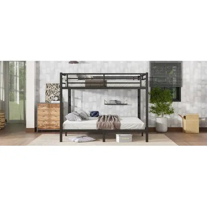 Metal King Over King Bunk Bed-Black My Store