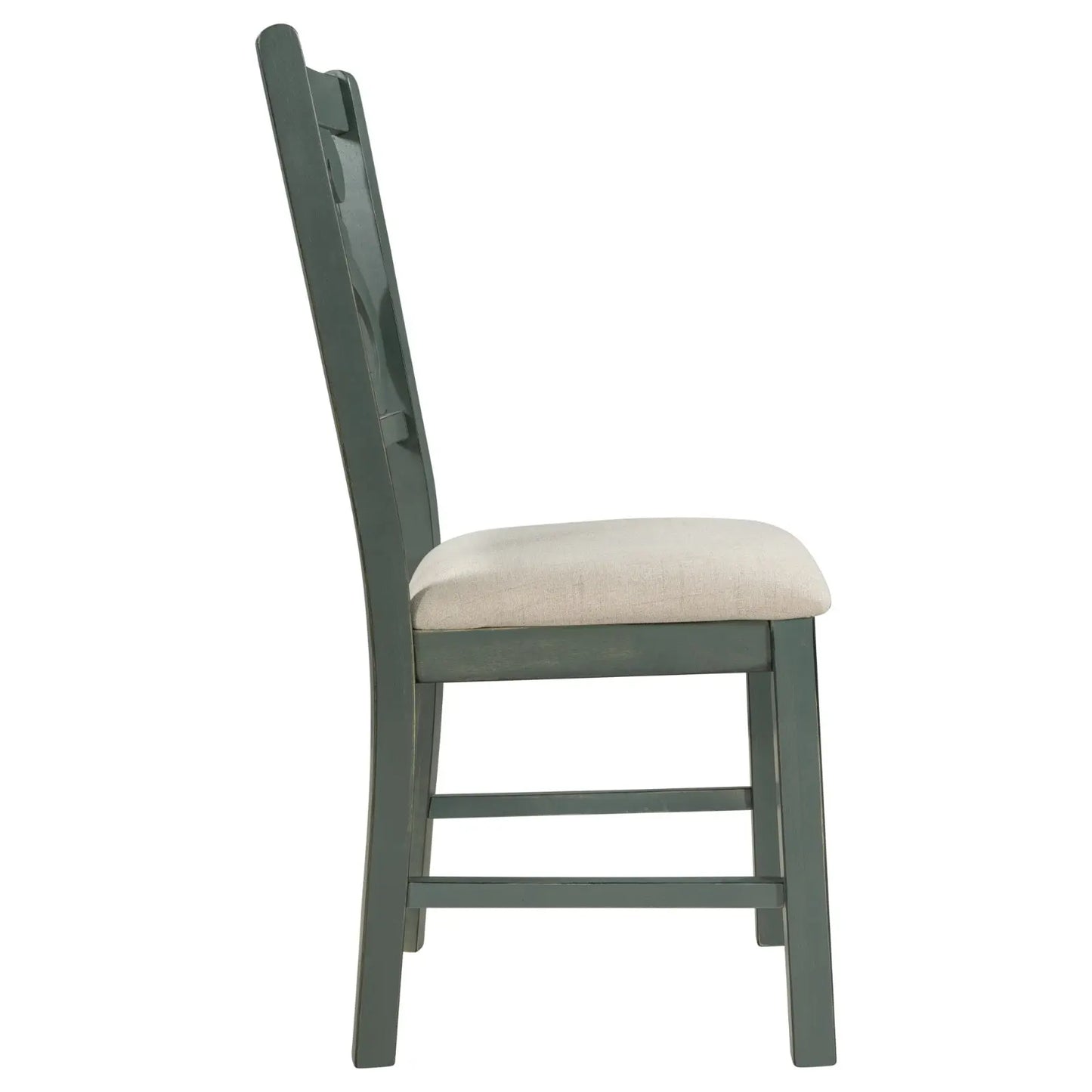 TREXM 5-Piece Round Dining Set With Fabric Chairs & Special-shaped Legs My Store