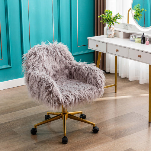 Modern Faux Fur Home Office Chair Inkedjoy
