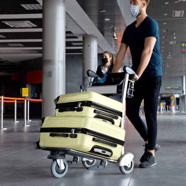Curved Vertical Pattern Three In One ABS&PC Luggage Inkedjoy