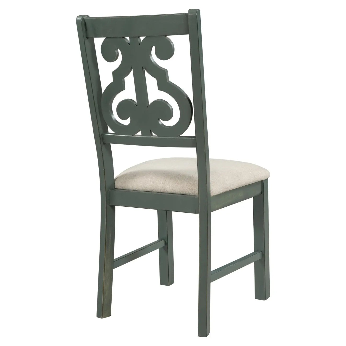 TREXM 5-Piece Round Dining Set With Fabric Chairs & Special-shaped Legs My Store
