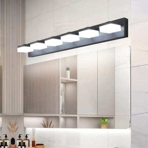 Modern 6 Lights Black LED Makeup Mirror Fixtures For Bathroom And Vanity Inkedjoy