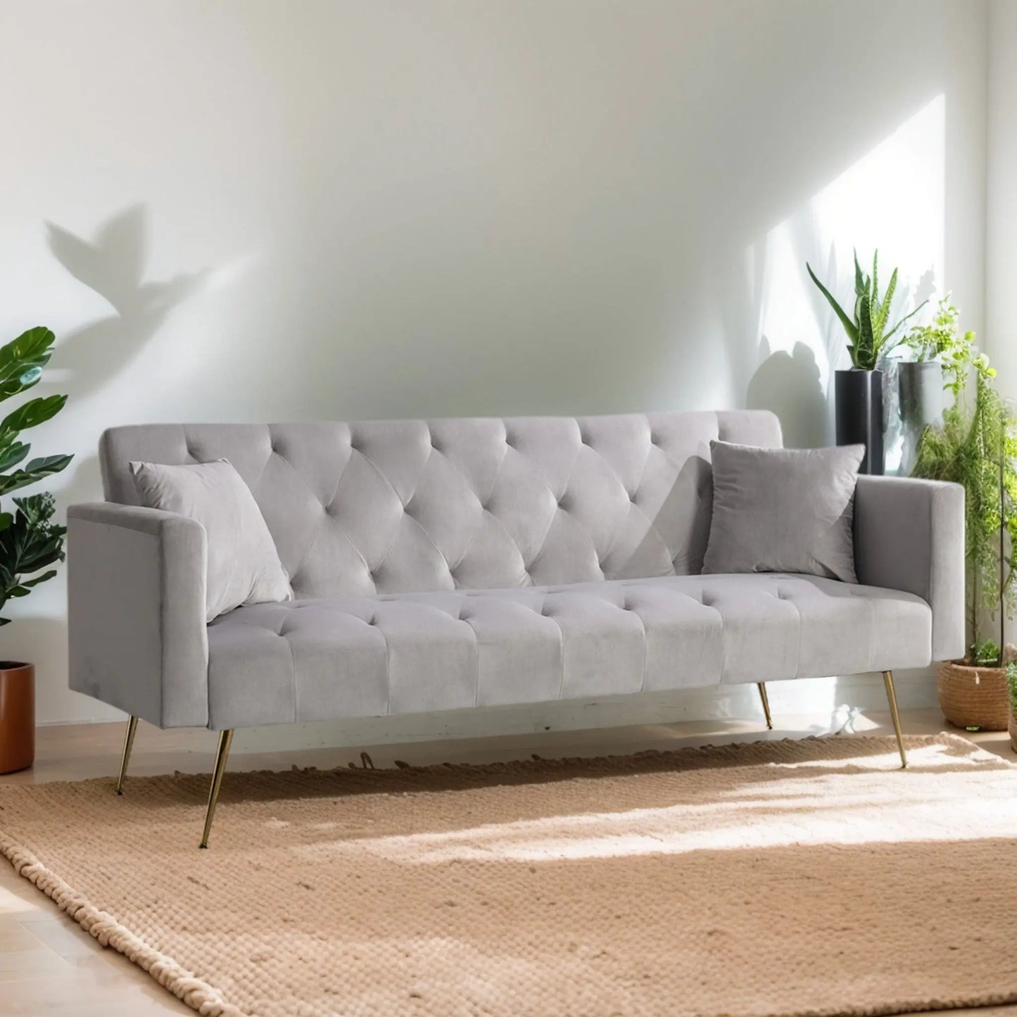 Modern Velvet  Sofa Bed Folding Futon My Store