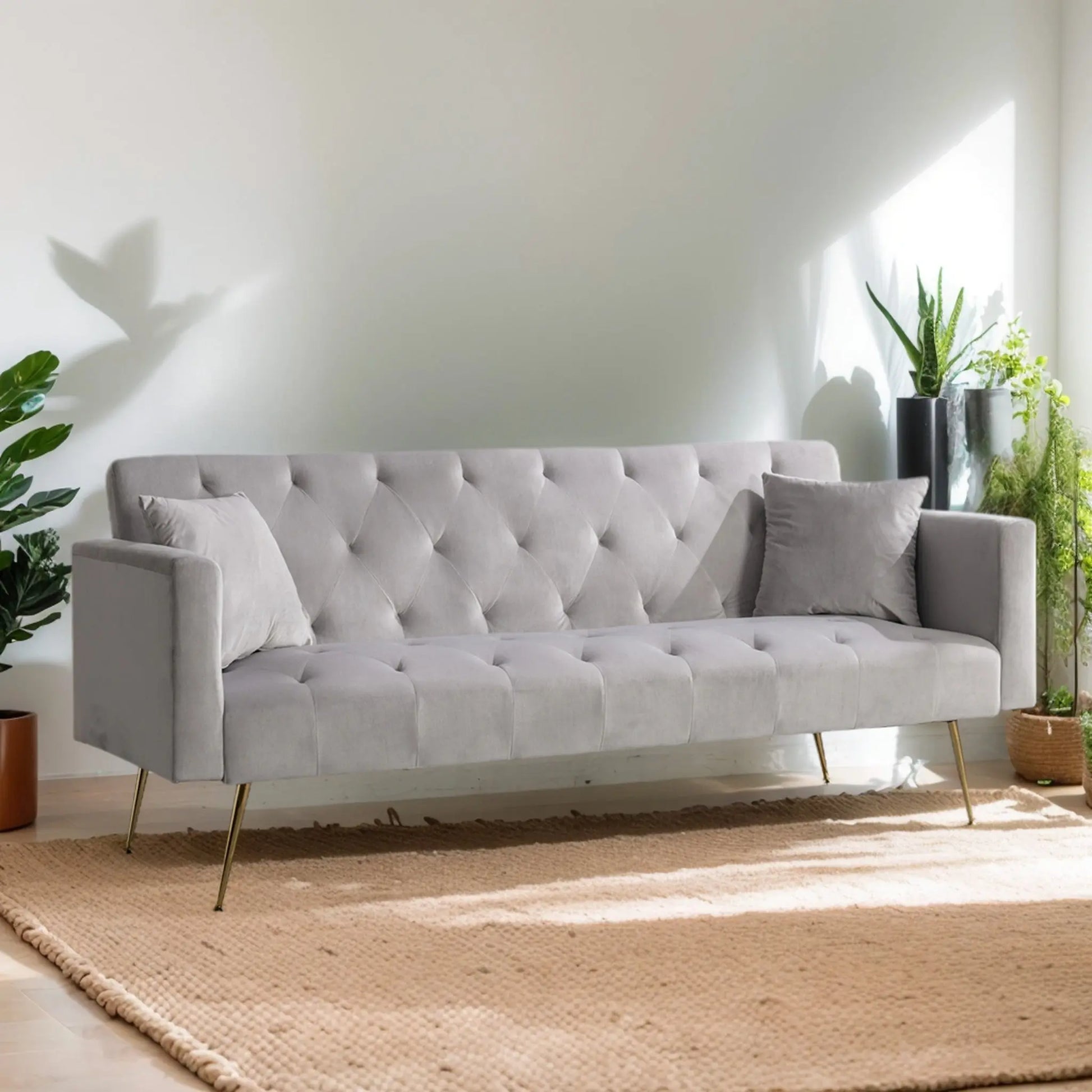 Modern Velvet  Sofa Bed Folding Futon My Store