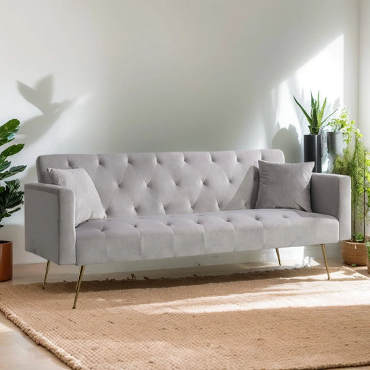 Modern Velvet  Sofa Bed Folding Futon My Store