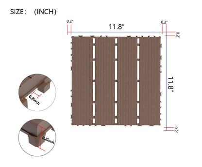 Waterproof, Wear-resistant, DIY Assembly, Garden, Courtyard, Balcony,plastic Flooring Inkedjoy