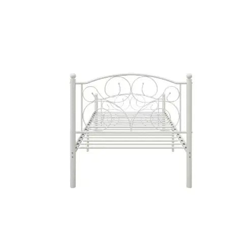 Twin Size Unique Flower Sturdy System Metal Bed Frame With Headboard And Footboard My Store
