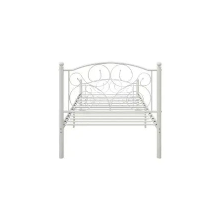 Twin Size Unique Flower Sturdy System Metal Bed Frame With Headboard And Footboard My Store