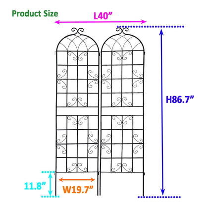 2 Pack Metal Garden Trellis Rustproof Trellis For Climbing Plants Inkedjoy