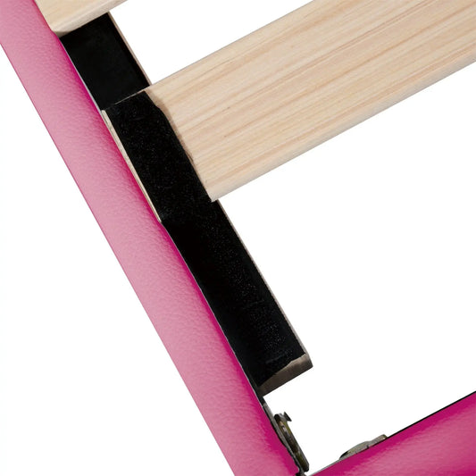 Full Size Upholstered Bed Frame With LED Lights & Crown Headboard My Store