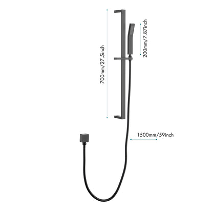 Handheld Shower head With 28 Inch Slide Bar And 59 Inch Hose Inkedjoy
