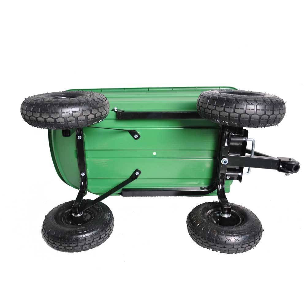 Folding Garden Dump Cart With Steel Frame And 10-in., 300-Pound Capacity Inkedjoy