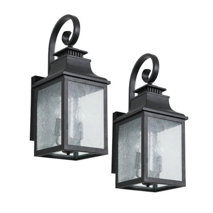 Large Outdoor Glass Wall Light Supports Many Types Of Bulbs -2 Packs Inkedjoy