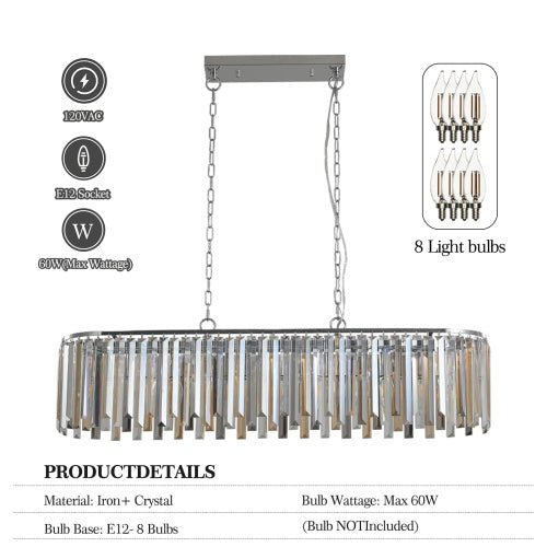 Modern Oval Crystal Chandelier Luxury Home Decor Fixtures Inkedjoy