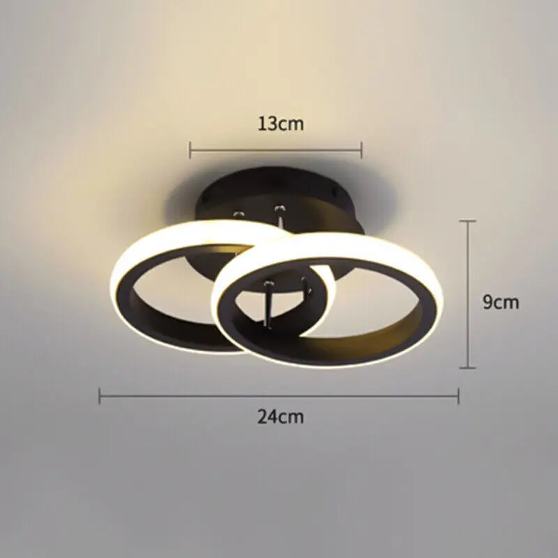 Modern LED Ceiling Light Double Round Pendant Lamp Bedroom Lights Ceiling My Store
