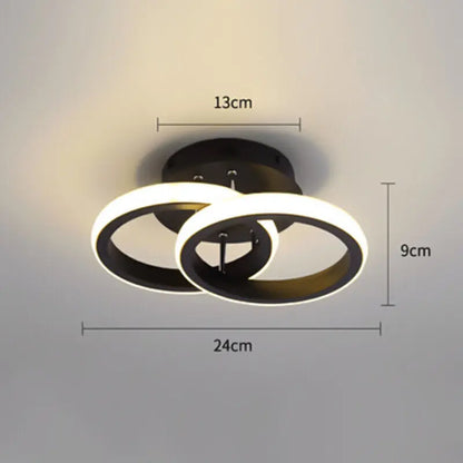 Modern LED Ceiling Light Double Round Pendant Lamp Bedroom Lights Ceiling My Store