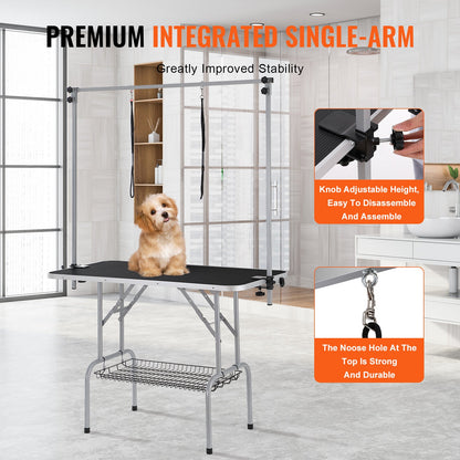 Two Arms With Clamp, 46'' Dog Grooming Station Inkedjoy