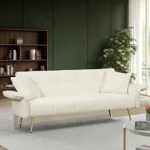 Futon Sofa Bed, Convertible Double Sofa Bed With Folding Armrests My Store