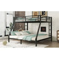 Metal Queen Over King Bunk Bed - Black My Store