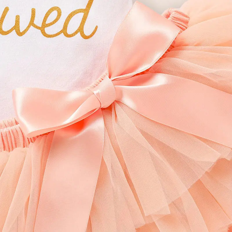 Newborn Baby Girl Outfits Infant Letter Print Romper Tutu Skirt Headband Coming Home Clothes Set My Store