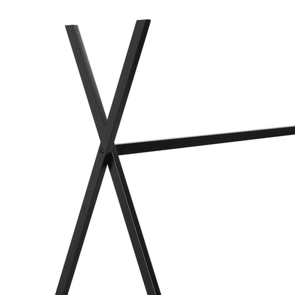 Metal Twin Size House Platform Bed With Triangle Structure, Black My Store