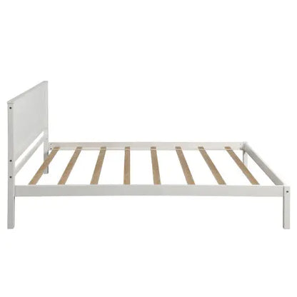 Platform Bed Frame With Headboard, Wood Slat Support, No Box Spring Needed,Twin, White My Store