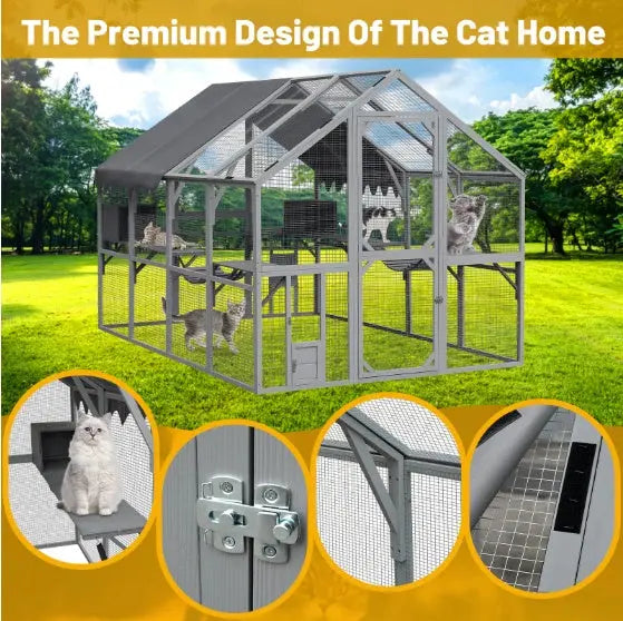 Outdoor Cat House Cat Enclosures With Platforms My Store