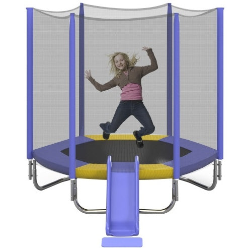 7FT Trampoline For Kids With Safety Enclosure Net, Slide And Ladder My Store
