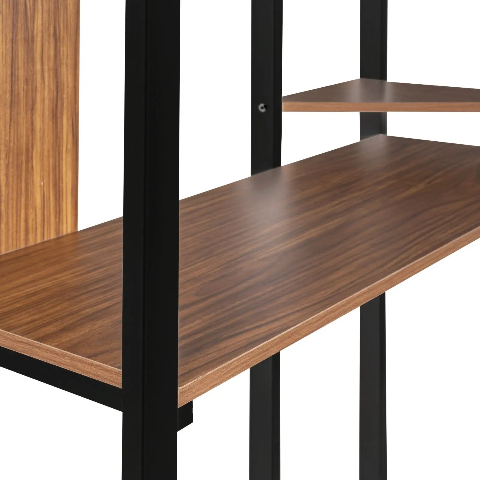 Twin Metal Loft Bed With 2 Shelves And One Desk ,BLACK My Store