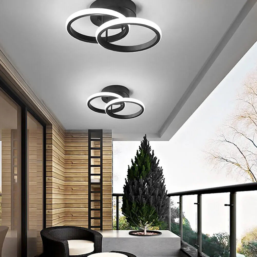 Modern LED Ceiling Light Double Round Pendant Lamp Bedroom Lights Ceiling My Store