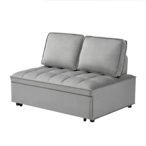 Convertible Sleeping Sofa Bed Modern With 2 Backs And Detachable Backs- Grey My Store