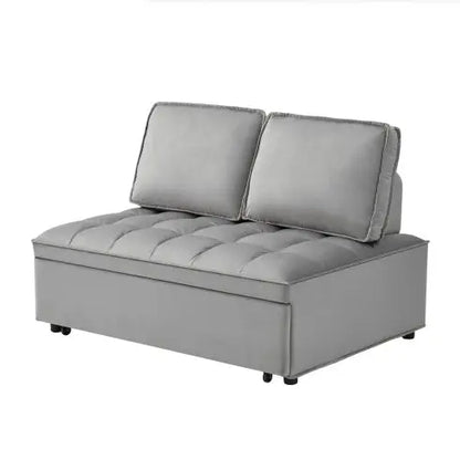Convertible Sleeping Sofa Bed Modern With 2 Backs And Detachable Backs- Grey My Store