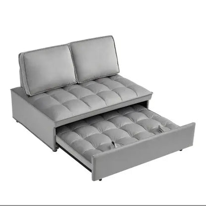 Convertible Sleeping Sofa Bed Modern With 2 Backs And Detachable Backs- Grey My Store