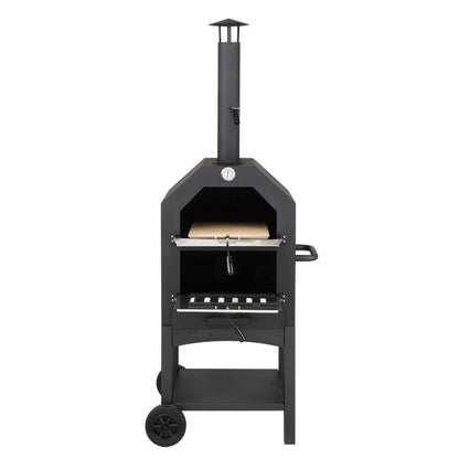Freestanding Carbon Grill With Chimney, Wheels, Pizza Stone, And Pizza Shovel My Store