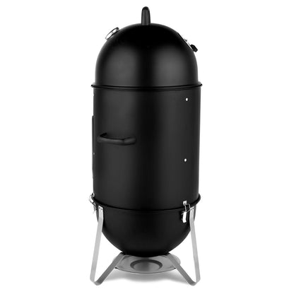 3-layer Oval Cylinder Smoker Iron Charcoal Grill Inkedjoy