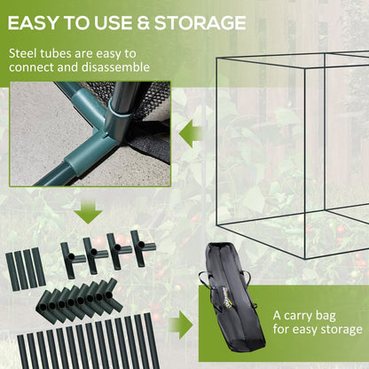6' X 3' Crop Cage, Plant Protection Tent With Zippered Doors For Vegetable Garden Inkedjoy