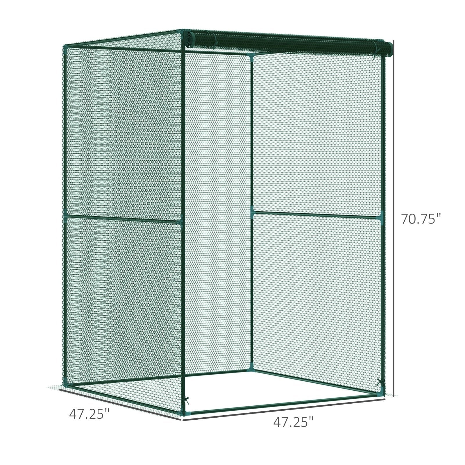 4' X 4' Crop Cage, Plant Protection Tent With Zippered Doors For Vegetable Garden Inkedjoy