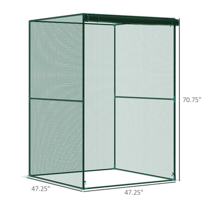 4' X 4' Crop Cage, Plant Protection Tent With Zippered Doors For Vegetable Garden Inkedjoy
